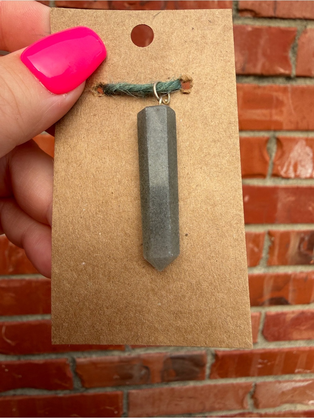 Green mica point pendant